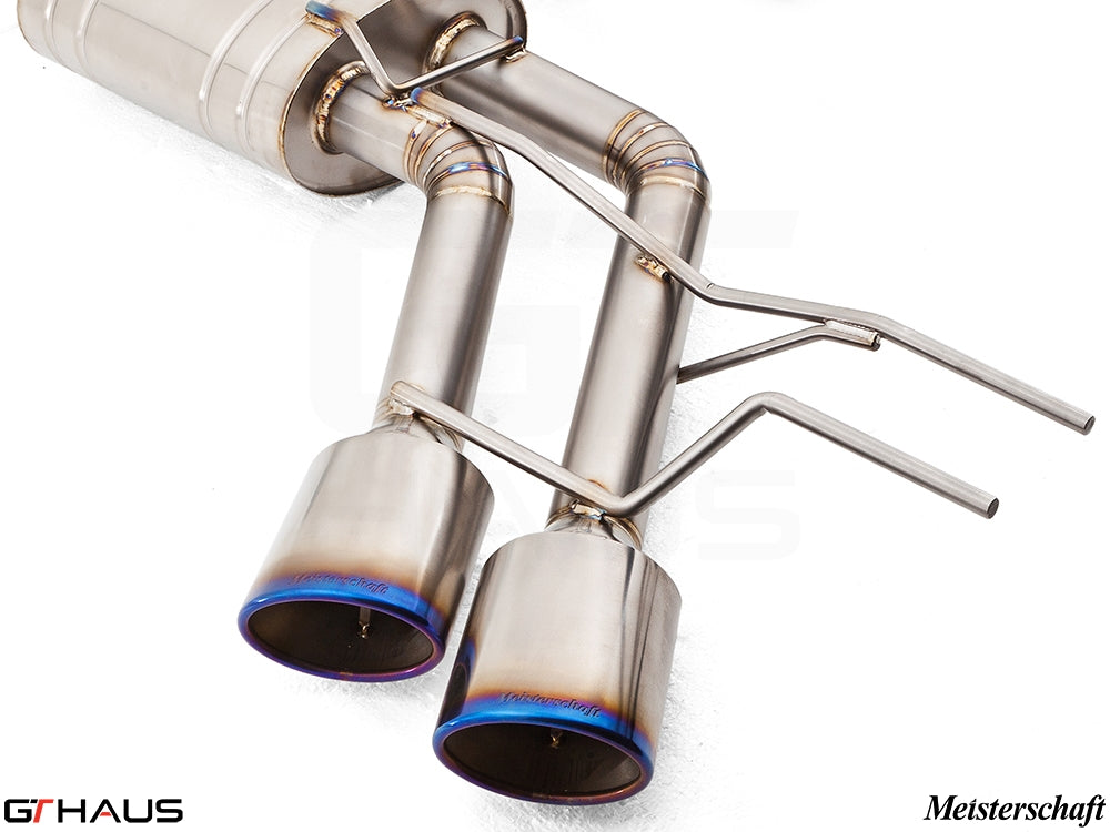 Premium stainless steel exhaust system for Mercedes-Benz W463 G-Class G500/550, featuring dual tips and precision engineering.