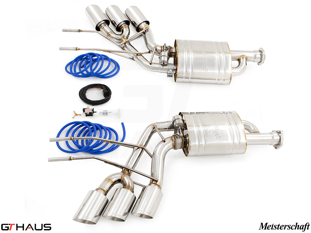 Premium exhaust system for Mercedes-Benz W463 G-Class G65 AMG, featuring stainless steel construction and electronic valve control.