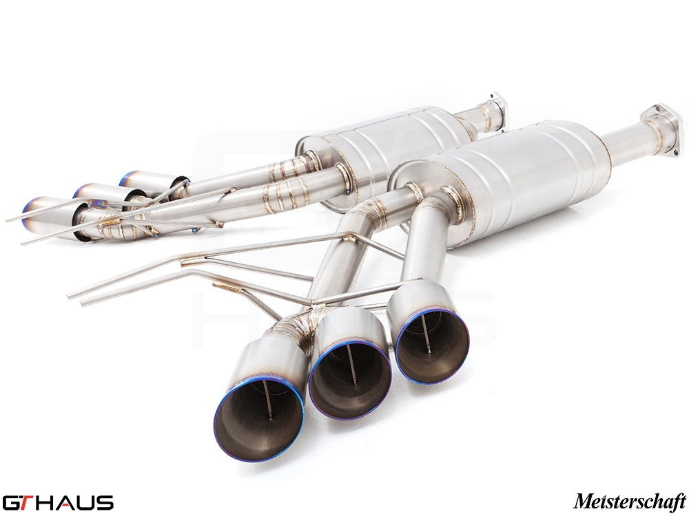 Premium exhaust system for 2019+ Mercedes-Benz G63 AMG, featuring stainless steel construction and performance enhancements.