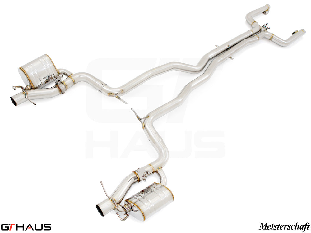 Premium performance exhaust system for Mercedes-Benz X290 GT63S AMG V8 Twin Turbo, featuring stainless steel construction.