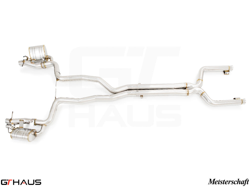 Premium performance exhaust system for Mercedes-Benz X290 GT63 AMG V8 Twin Turbo, featuring stainless steel construction.