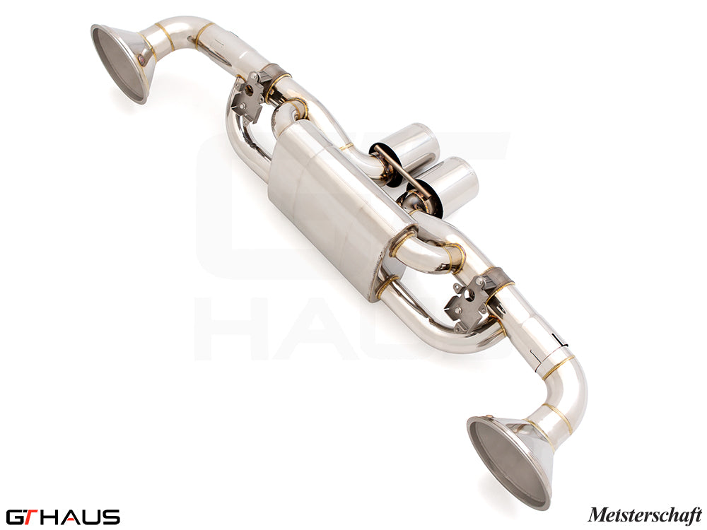 Premium exhaust system for Porsche 911 GT3RS/ST (992 Chassis) 2019-2024, featuring stainless steel construction and performance design.