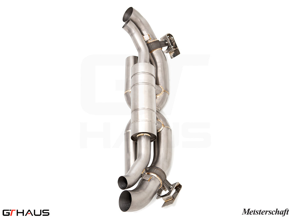 Premium stainless steel exhaust system for Porsche 911 GTS (992 Chassis) enhances performance and sound.