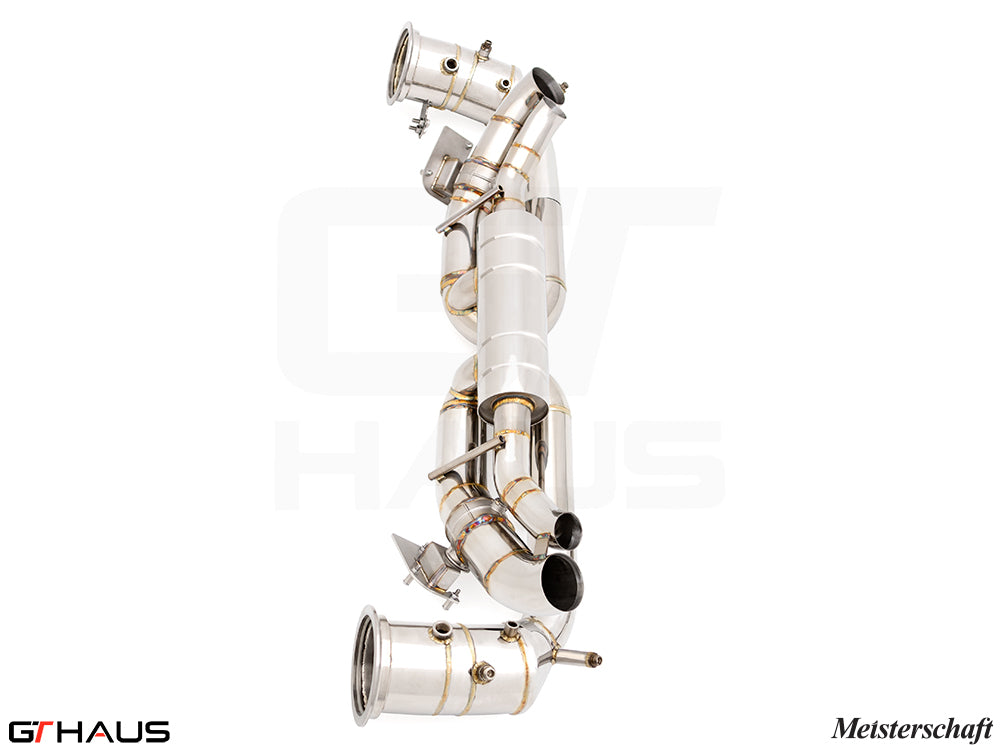 Premium exhaust system for Porsche 911 Turbo/Turbo S/Sport Classic, featuring stainless steel construction and advanced design.