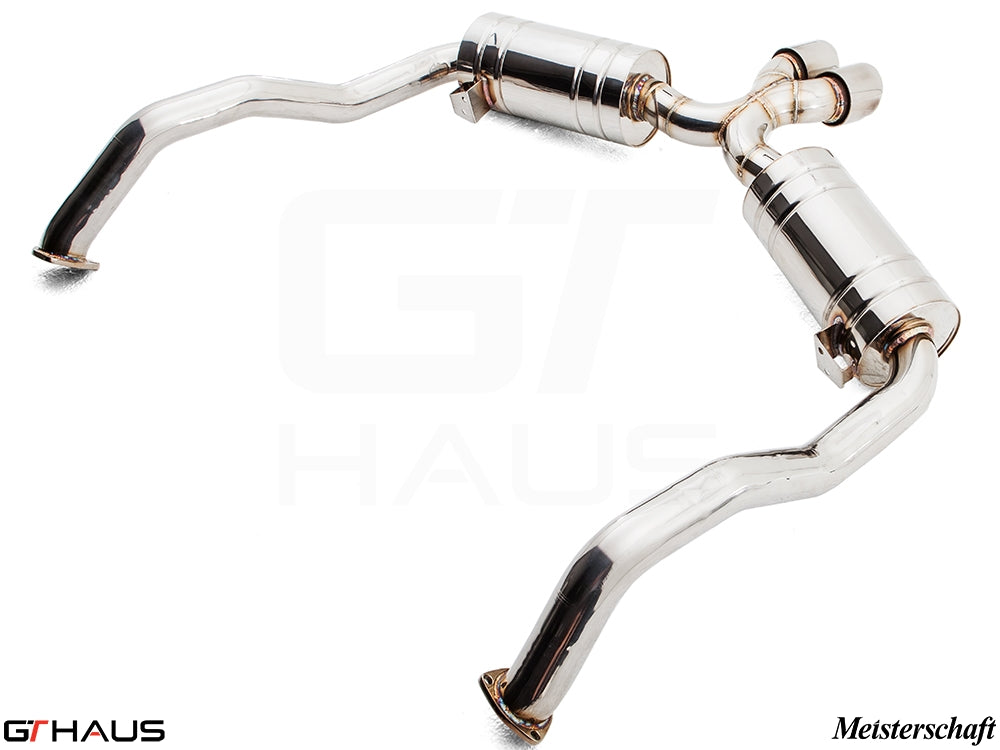 Premium exhaust system for Porsche 987 Boxster (2005-2008), enhancing performance with a sleek stainless steel design.