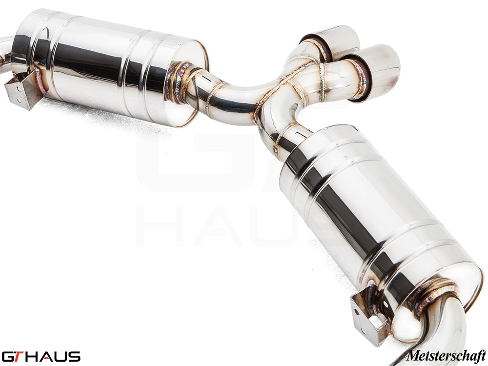 Premium stainless steel exhaust system for Porsche 987 Boxster (2005-2008), enhancing performance and sound.