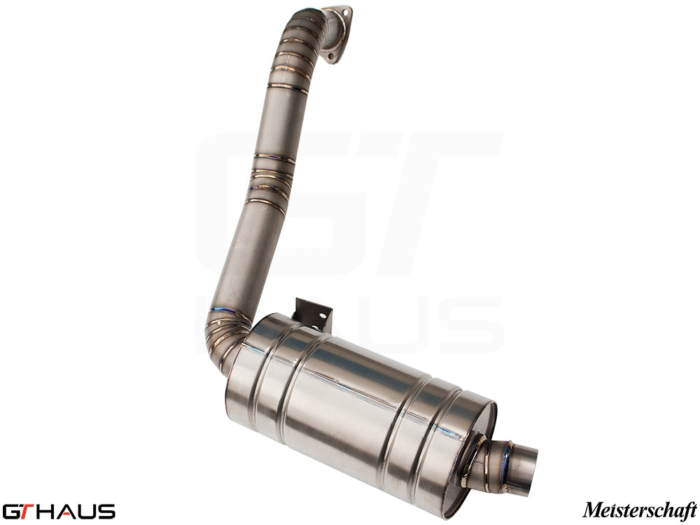 Premium stainless steel exhaust system for Porsche 987 Boxster, enhancing performance and sound for flat 6 models.
