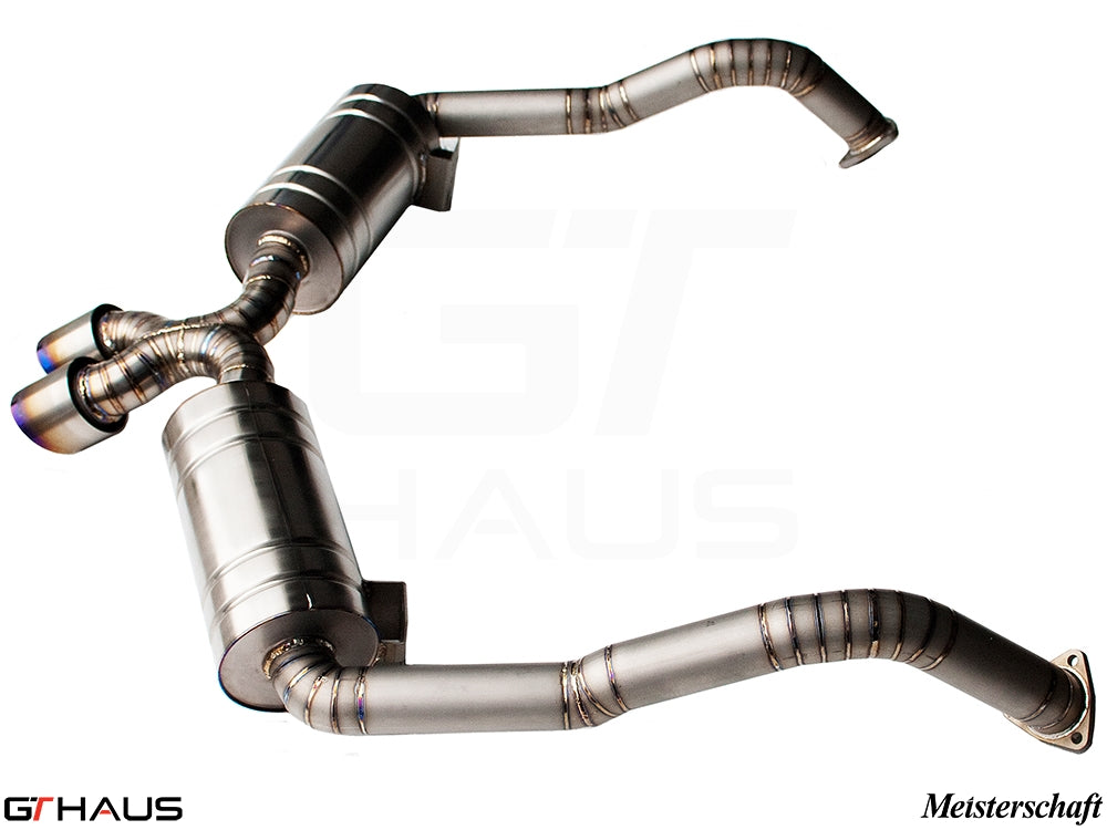 Premium exhaust system for Porsche 987 Cayman/Cayman S (2006-2008), featuring stainless steel construction and performance design.