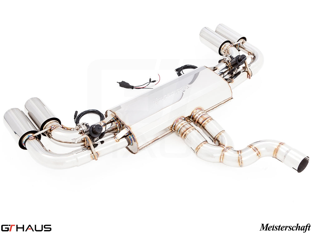 Premium exhaust system for Porsche Cayenne TDI V6 Turbo Diesel, featuring stainless steel construction and electronic valve control.