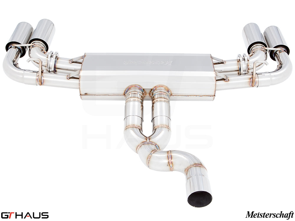 Premium exhaust system for Porsche Cayenne V6 Turbo Diesel, featuring polished stainless steel and dual tips for enhanced performance.