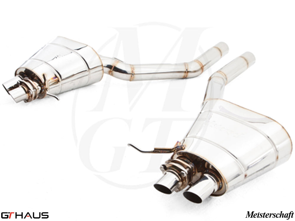 Premium exhaust system for Rolls Royce Dawn V12 Bi-turbo Coupe, featuring polished stainless steel construction.