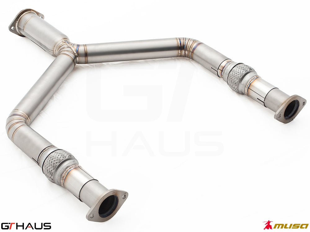 Front Y-pipe collector section for Infiniti G37, G37S, and Q40 Sedan, featuring high-quality stainless steel construction.