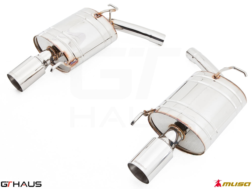 Premium stainless steel exhaust system for Infiniti G37, G37S, Q40 Sedan, enhancing performance and sound.