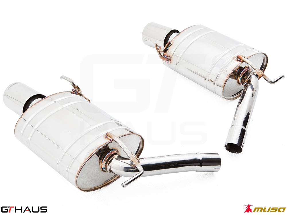 Premium exhaust system for Infiniti G37/Q40 Sedan, featuring polished stainless steel construction and enhanced performance.