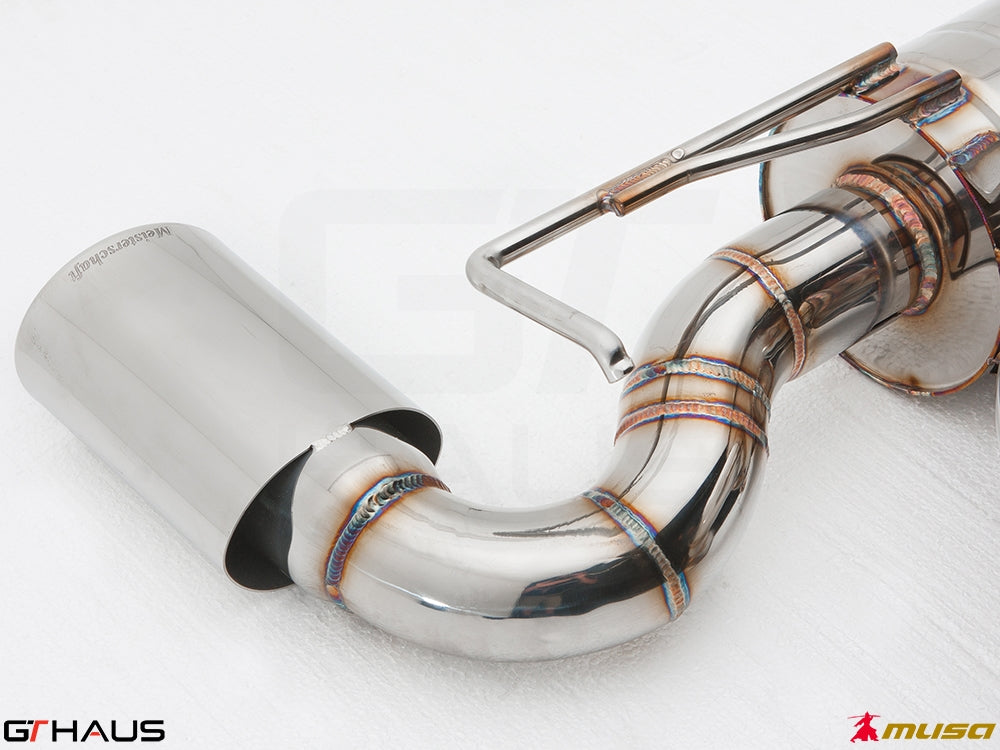 Premium stainless steel exhaust system for Infiniti G37, featuring precision welding and a polished tip for enhanced performance.