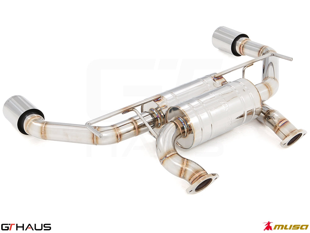 Premium performance exhaust system for Infiniti Q50 Sedan 3.0 V6 Turbo, featuring T304 stainless steel construction.