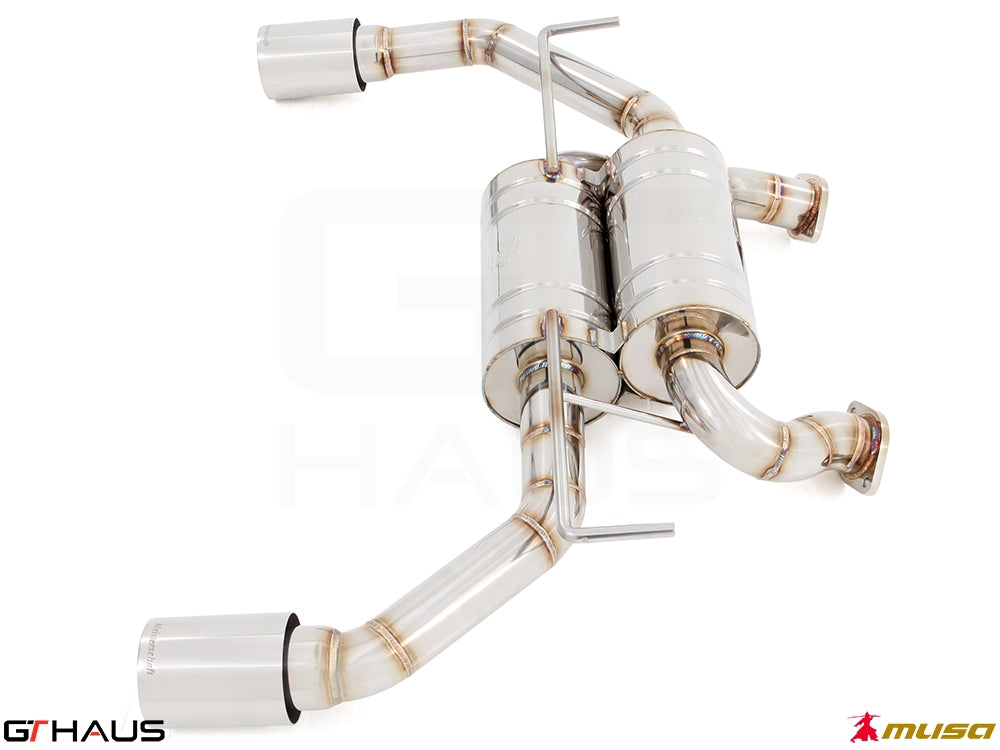 Premium performance exhaust system for Infiniti Q50 Sedan 3.0 V6 Turbo, featuring stainless steel construction and enhanced sound.