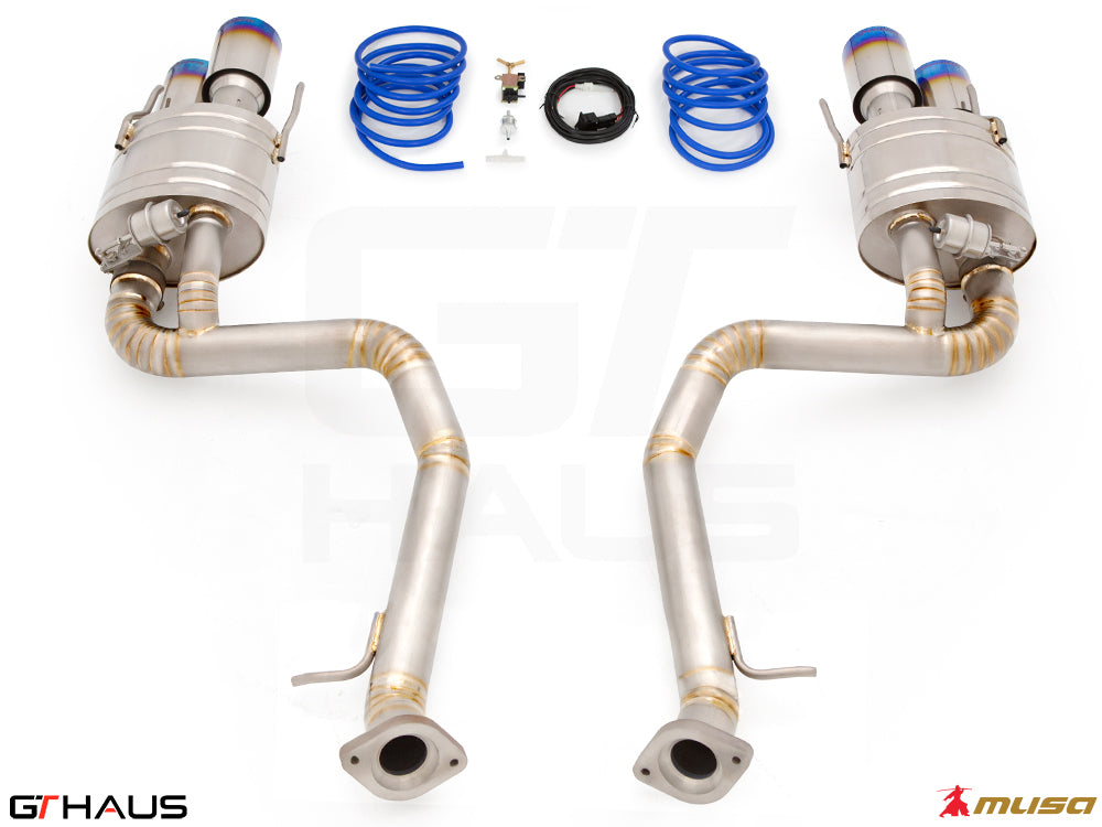 Premium performance exhaust system for Lexus GS-F (V8) 2012+, featuring stainless steel construction and electronic valve control.