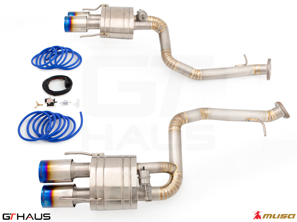 Premium performance exhaust system for Lexus GS-F (V8) 2012+, featuring stainless steel construction and electronic valve control.
