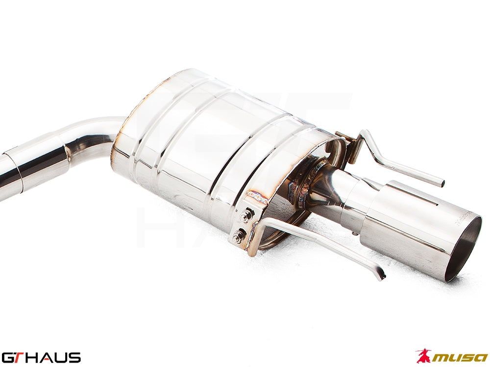Premium performance exhaust system for Lexus IS 250/350 V6 sedan, featuring stainless steel construction and sleek design.