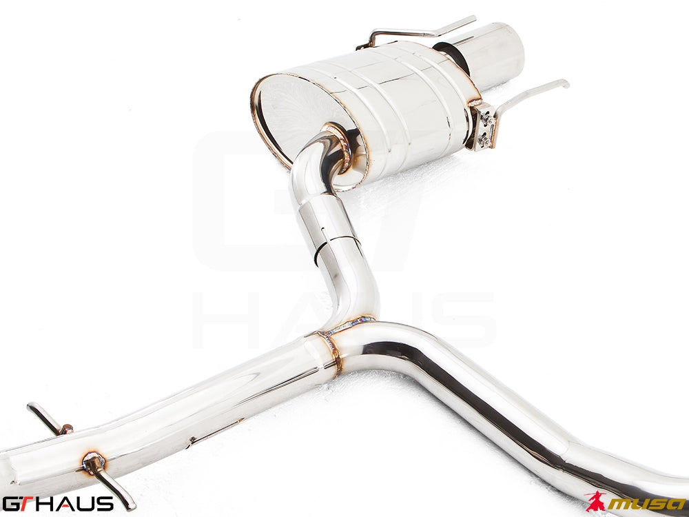 Premium performance exhaust system for Lexus IS 250/350 V6 sedan, featuring polished stainless steel construction.