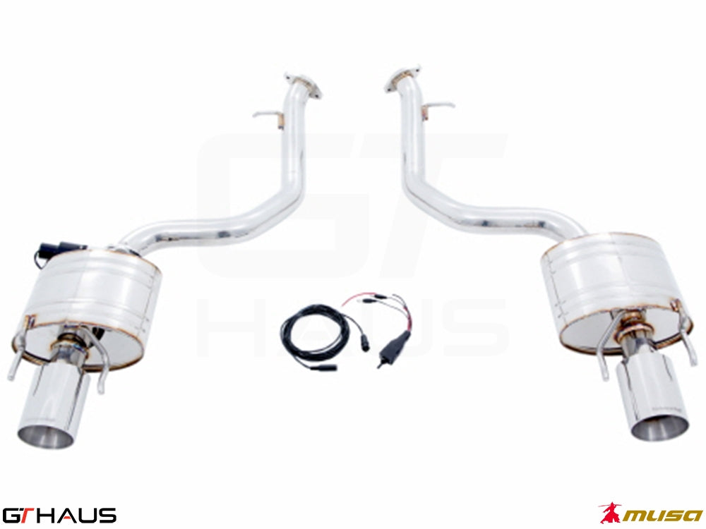 Premium performance exhaust system for Lexus IS 250/350/350 F-Sport AWD (2014+) featuring stainless steel construction.