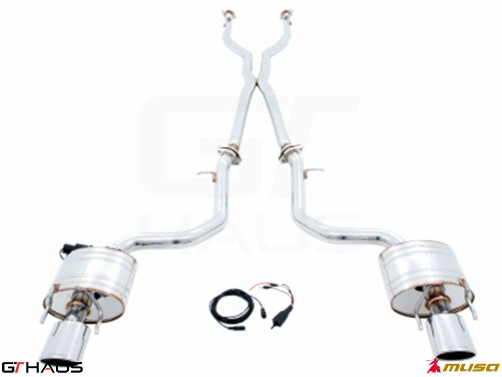 Premium performance exhaust system for Lexus IS 250/350/350 F-Sport AWD (2014+) with electronic valve control.
