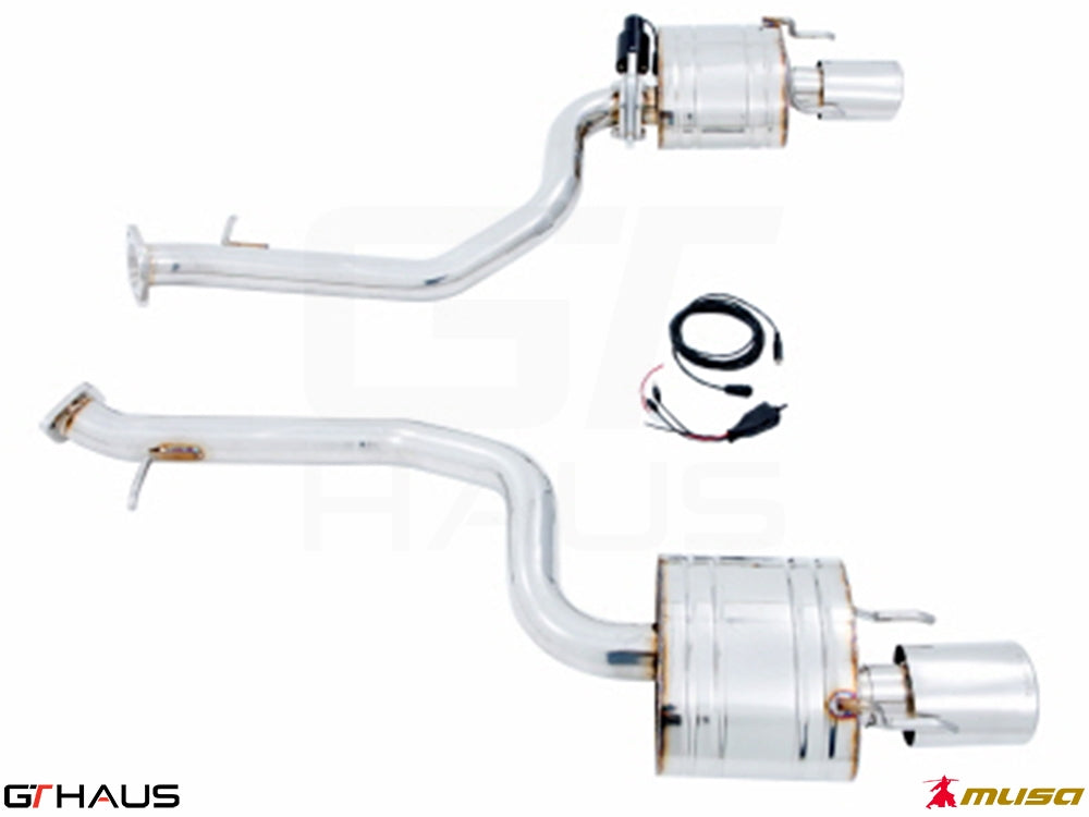 Premium performance exhaust system for Lexus IS 250/350/350F-sport (RWD) 2014+, featuring stainless steel construction.