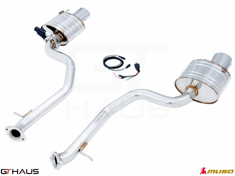 Premium performance exhaust system for Lexus IS 250/350/350F-sport (RWD) 2014+, featuring stainless steel construction.