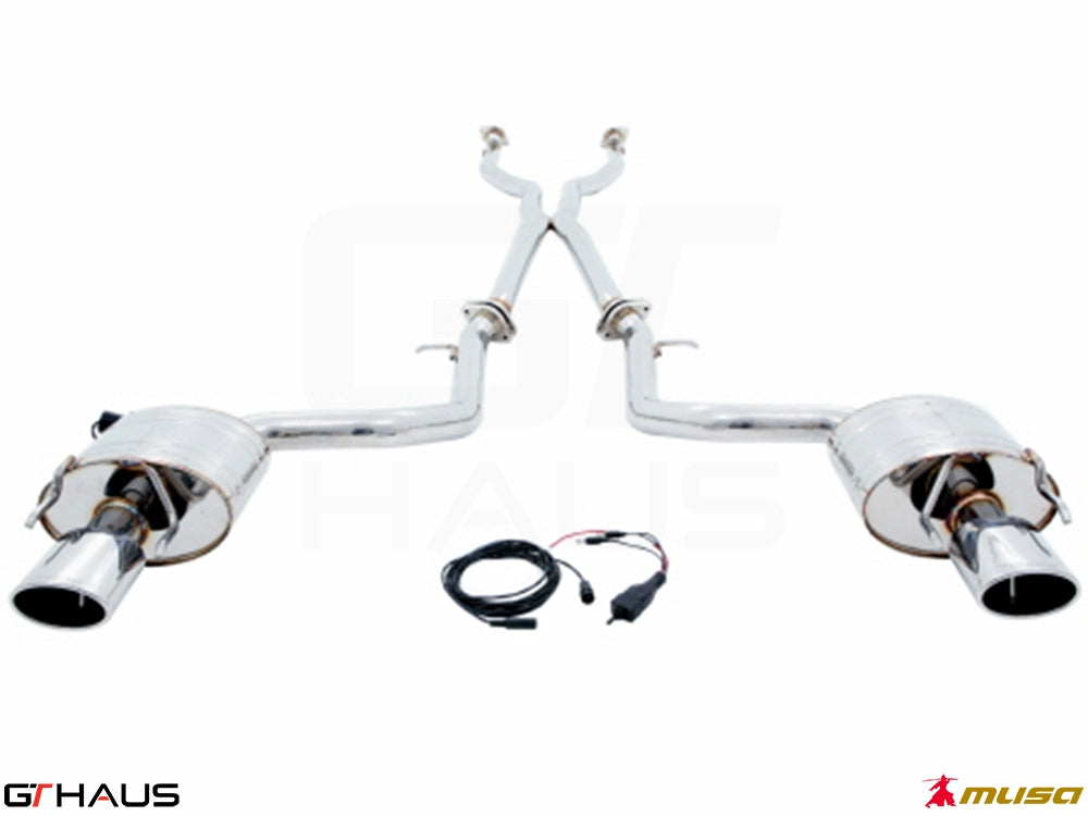 Premium performance exhaust system for Lexus IS 250/350/350 F-Sport (RWD) 2014+, featuring stainless steel construction.