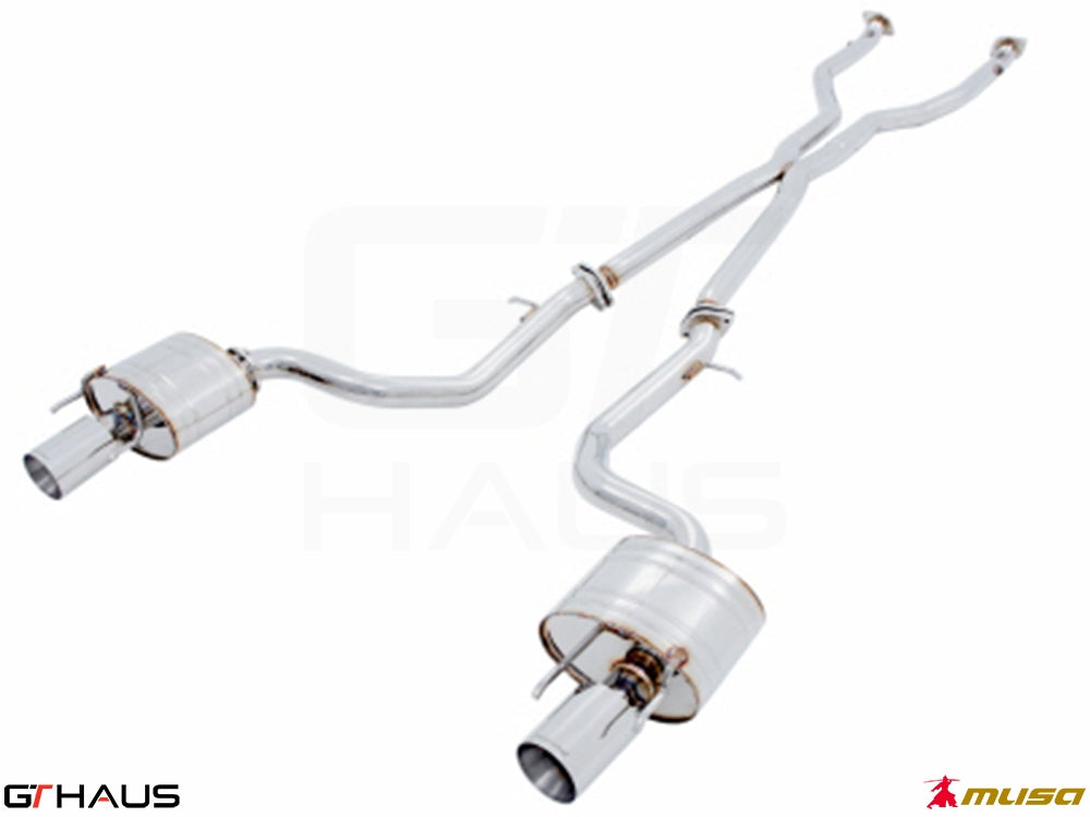 Premium performance exhaust system for Lexus IS 250/350/350 F-Sport (RWD) 2014+, featuring stainless steel construction.
