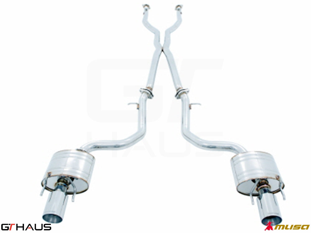 Premium performance exhaust system for Lexus IS 250/350/350F-sport (RWD) 2014+, featuring stainless steel construction.