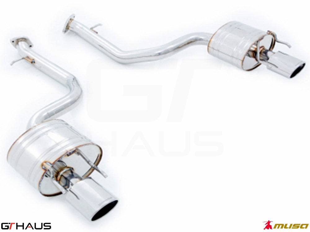 Premium exhaust system for Lexus IS 250/350/350 F-Sport (RWD) 2014+, featuring polished stainless steel construction.