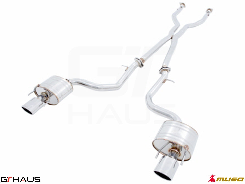 Premium performance exhaust system for Lexus IS 250/350/350 F-Sport (RWD) 2014+, featuring stainless steel construction.