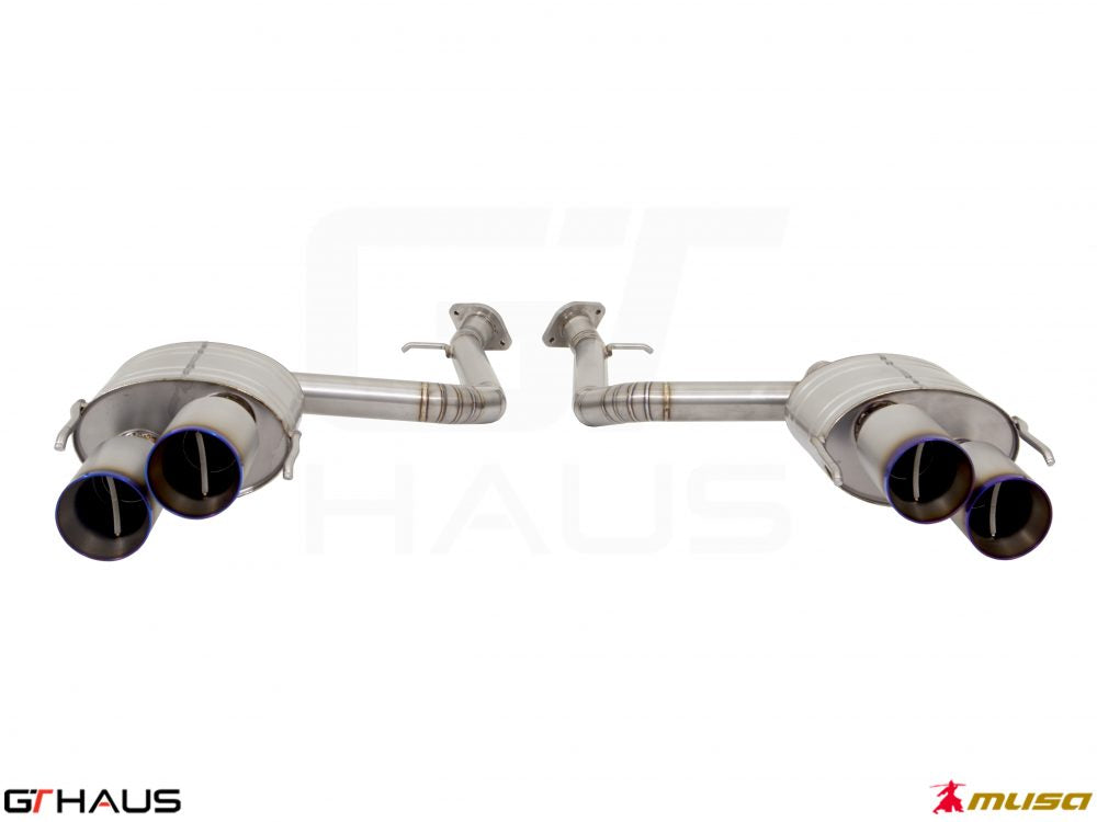 Premium exhaust system for Lexus IS500 V8 (2021+), featuring stainless steel construction and quad tips for enhanced performance.