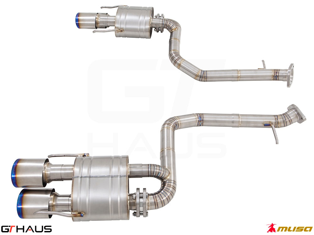 Premium performance exhaust system for Lexus IS500 V8, featuring stainless steel construction and electronic valve control.