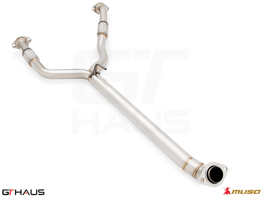Lexus LX series 2022+ Cat-Back LSR pipe featuring a polished stainless steel design for enhanced performance and sound.
