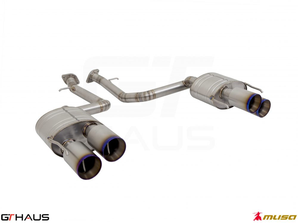 Premium exhaust system for Lexus RC F (V8) 2014+, featuring dual tips and high-quality stainless steel construction.