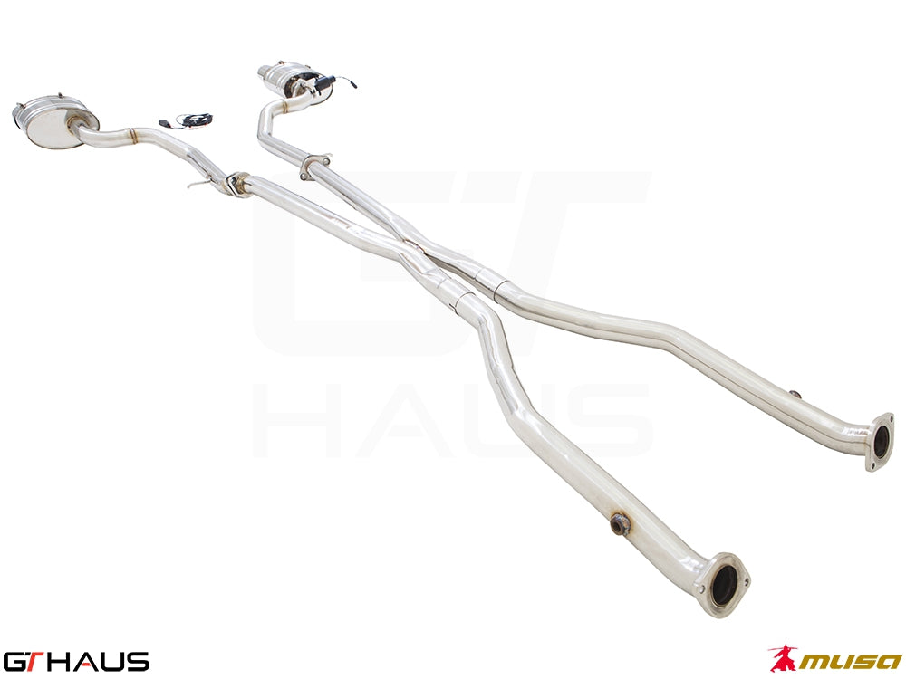 Premium performance exhaust system for Lexus RC 350/350 F-Sport AWD (2014+) featuring stainless steel construction.