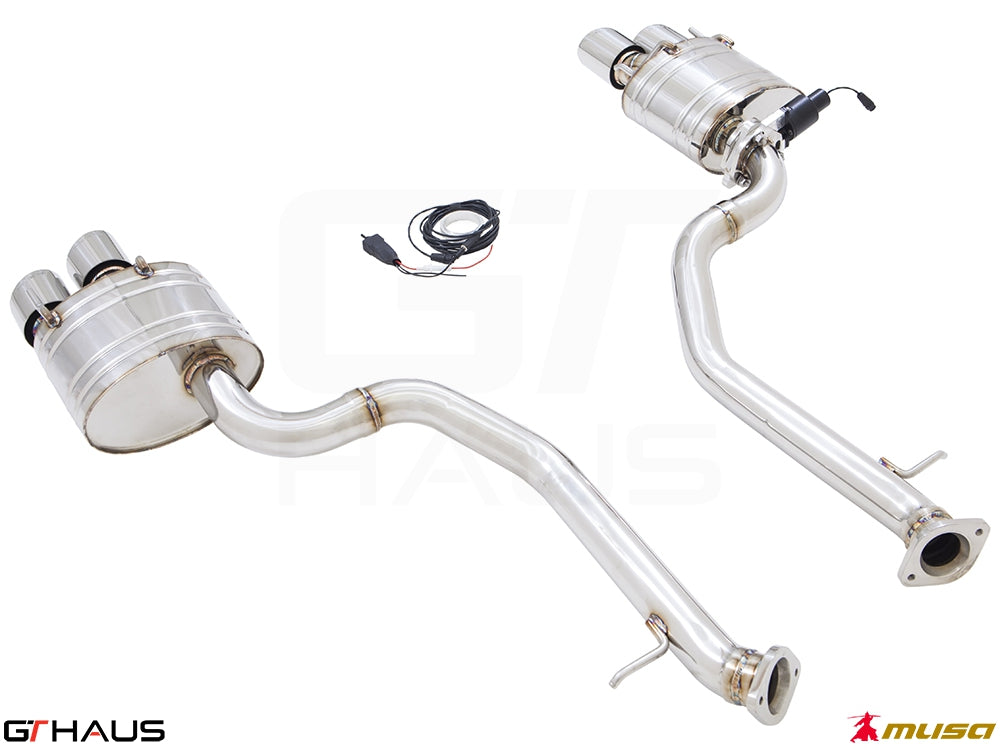 Premium performance exhaust system for Lexus RC 350/350 F-Sport AWD (2014+) featuring stainless steel construction and electronic valve control.