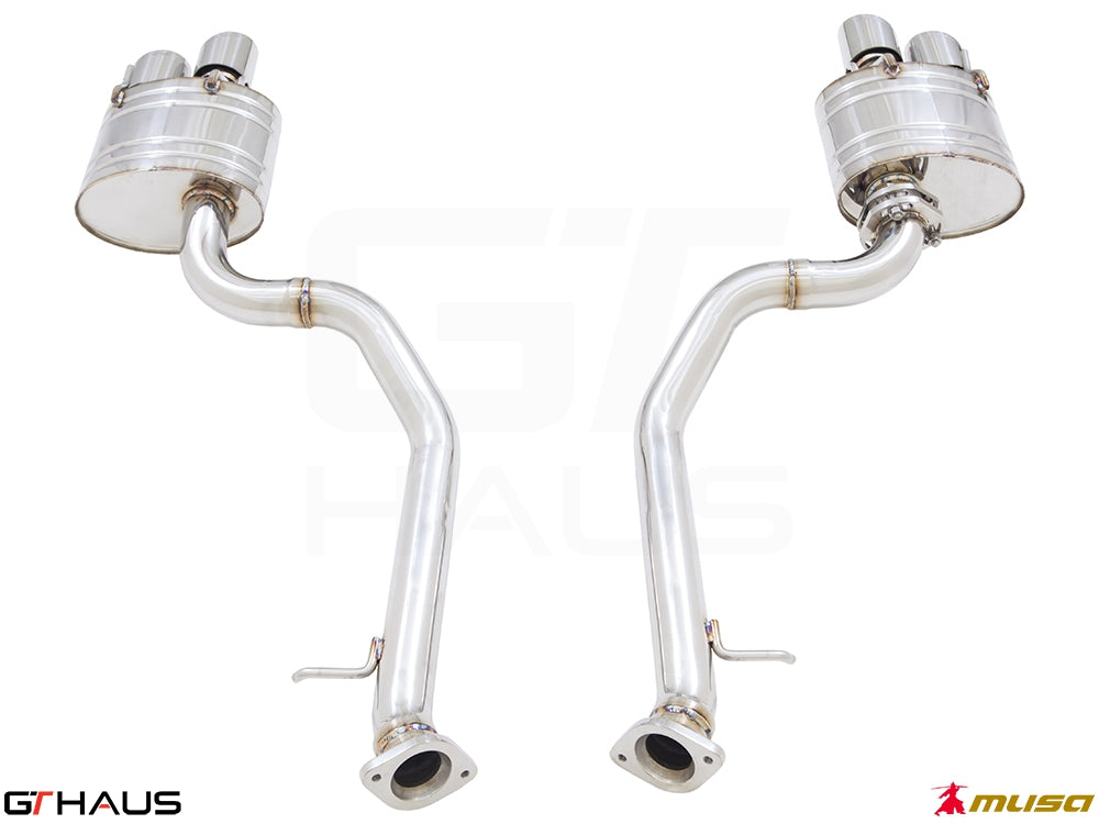 Premium performance exhaust system for Lexus RC 350/350 F-Sport AWD, featuring stainless steel construction and enhanced airflow.