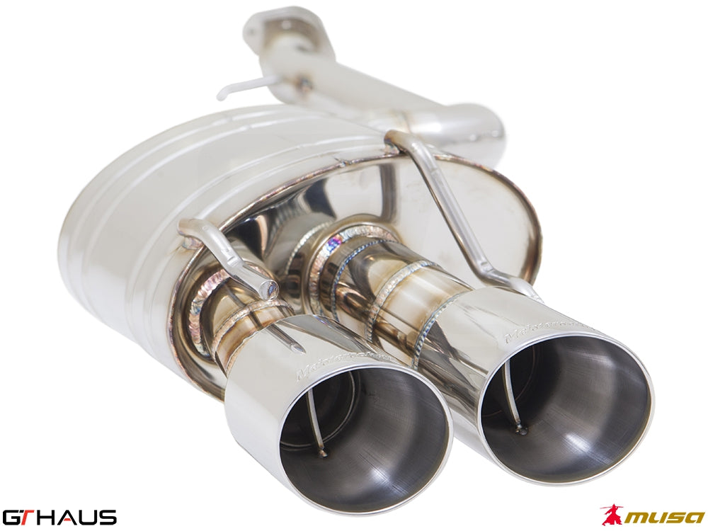 Premium performance exhaust system for Lexus RC 350/350 F-Sport AWD, featuring dual polished tips and high-quality construction.