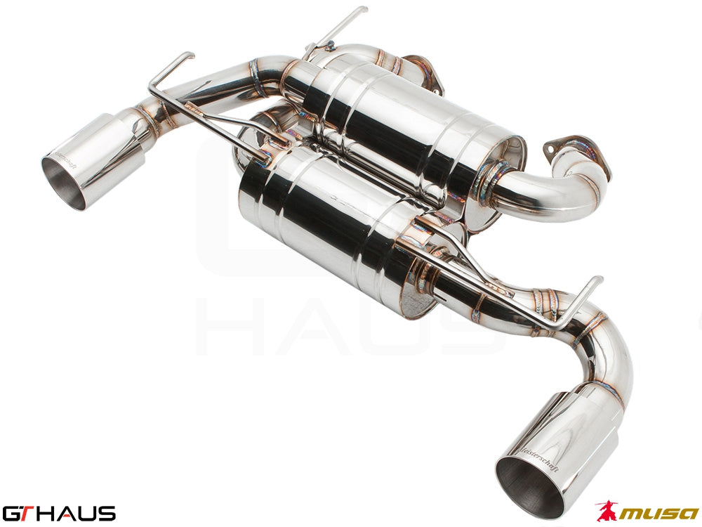 Premium stainless steel exhaust system for Nissan 370Z Nismo Edition, enhancing performance and sound.