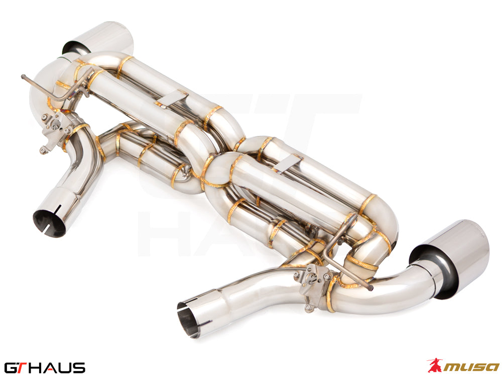 Premium performance exhaust system for Toyota Supra A90 3.0L B58, featuring stainless steel construction and precision design.