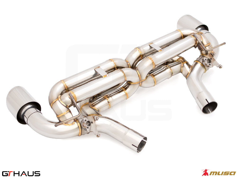 Premium stainless steel exhaust system for Toyota Supra A90 3.0L B58, designed for enhanced performance and sound.