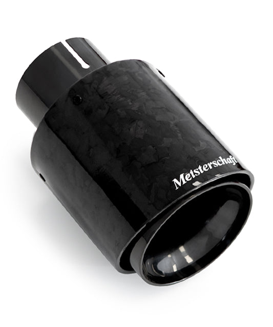 Premium carbon fiber exhaust tip designed for enhanced performance and style, featuring a sleek black finish.