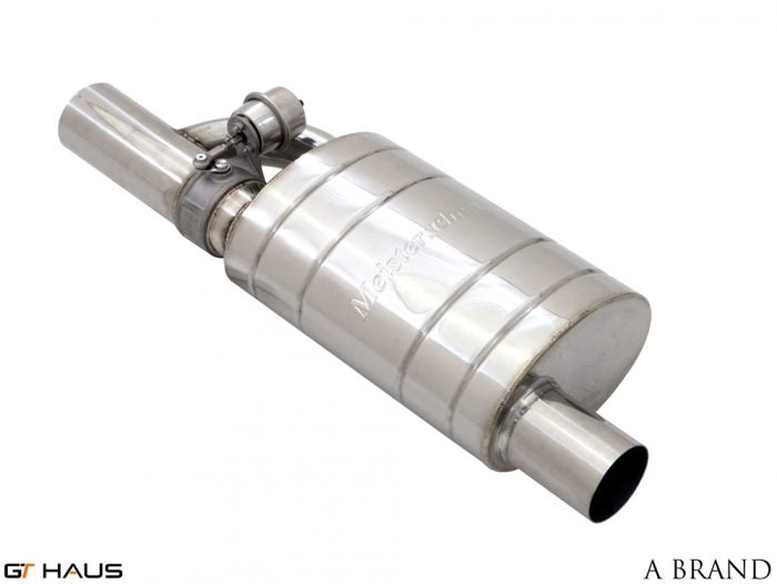 Premium A-Brand universal exhaust system featuring stainless steel construction and electronic valve control for enhanced performance.