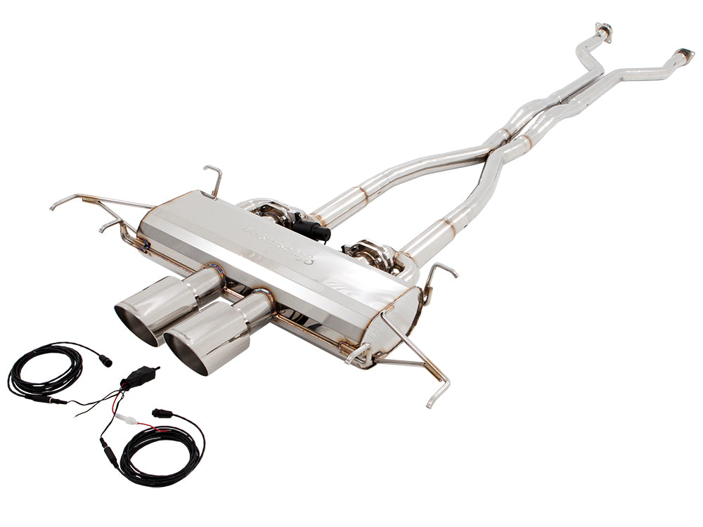 Premium performance exhaust system for Cadillac CTS-V Coupe 2011-2015, featuring stainless steel construction and electronic valve control.