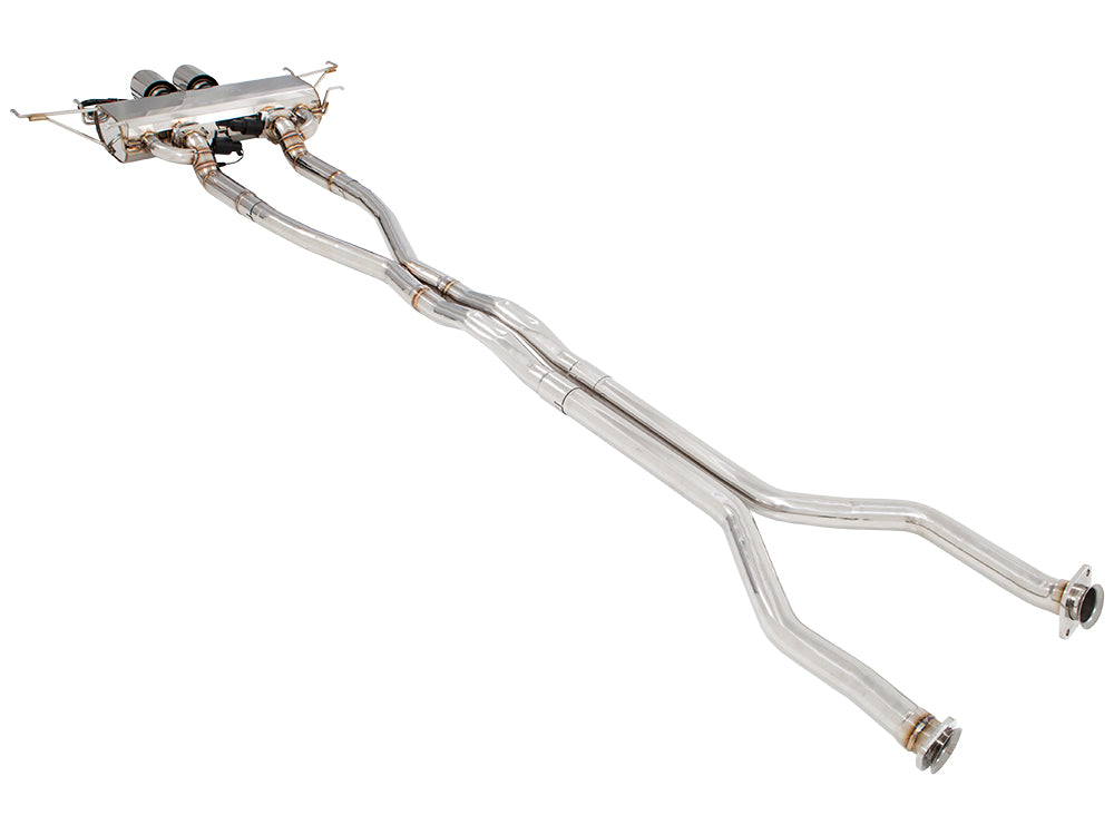 Premium performance exhaust system for Cadillac CTS-V Coupe 2011-2015, featuring stainless steel construction and electronic valve control.