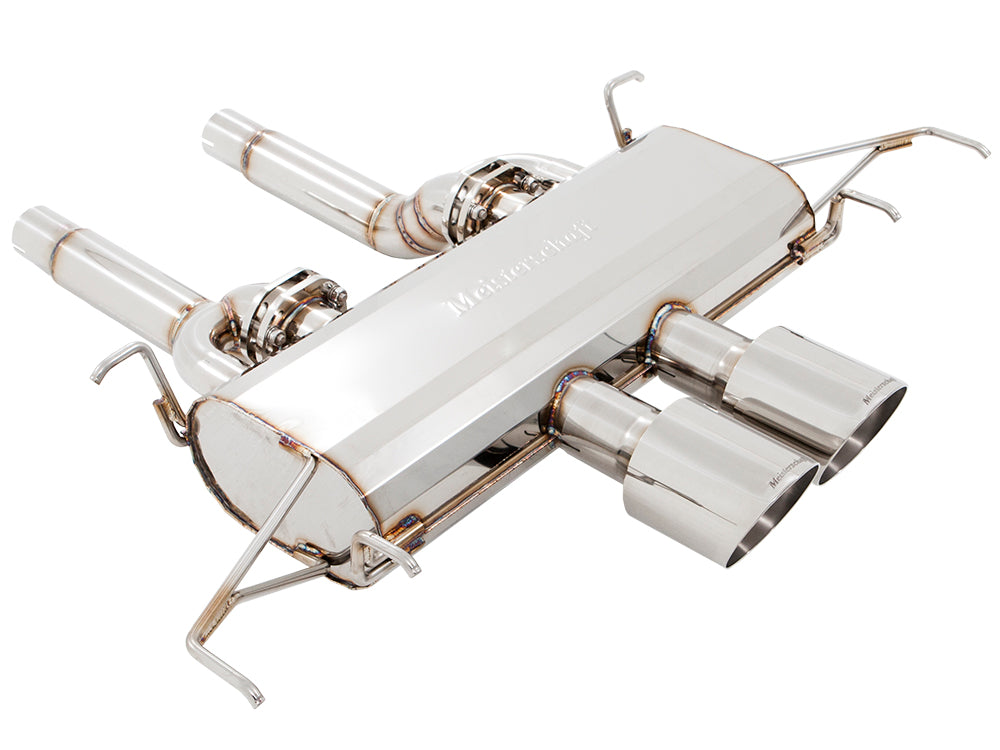 Premium exhaust system for Cadillac CTS-V Coupe 2011-2015, featuring polished stainless steel and dual tips for enhanced performance.